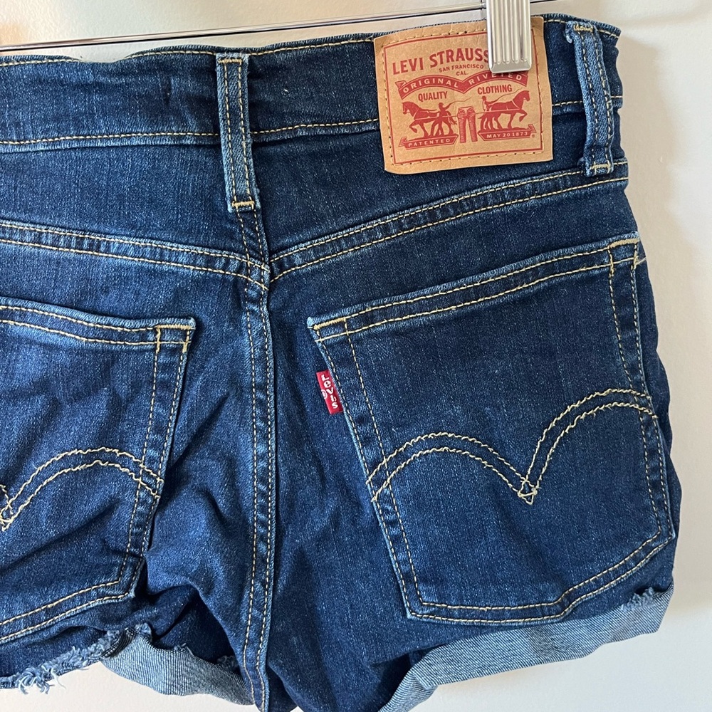 Levi’s high rise shorts in dark blue
